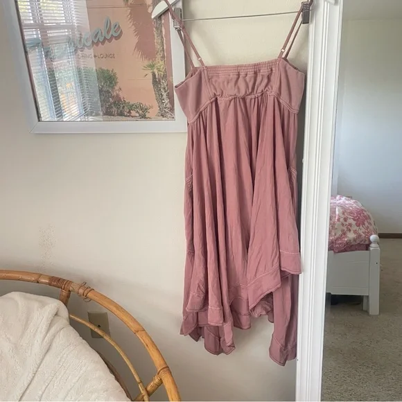 SOLD Anthropologie Daily Practice Asymmetrical A-Line Dress Mauve Small Petite - Picture 8 of 8